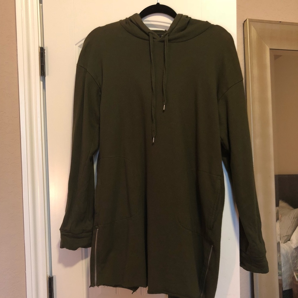 Green Hoodie Sweatshirt Dress